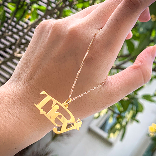 Custom 916 Gold Name Pendant